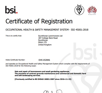 OHS ISO 45001:2018 Certificate